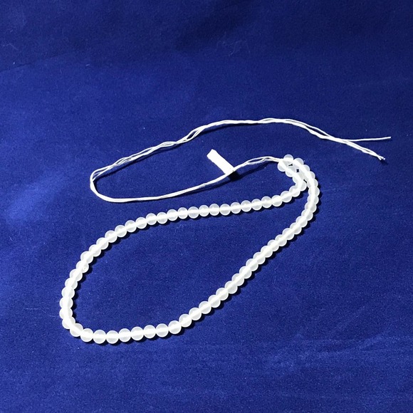 Japan glass bead. 6mm+-  Translucent White 120+ beads - Picture 2 of 5